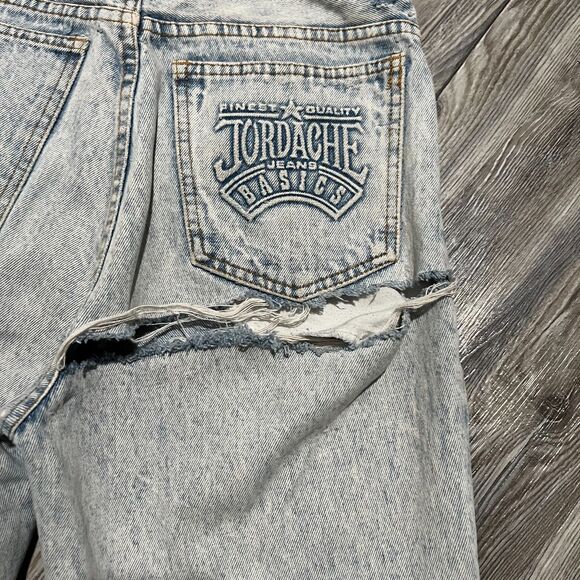 Jordache Basics 90s Acid Wash Jeans 11/12 (27x28.5) Made in Hong Kong - Picture 6 of 10